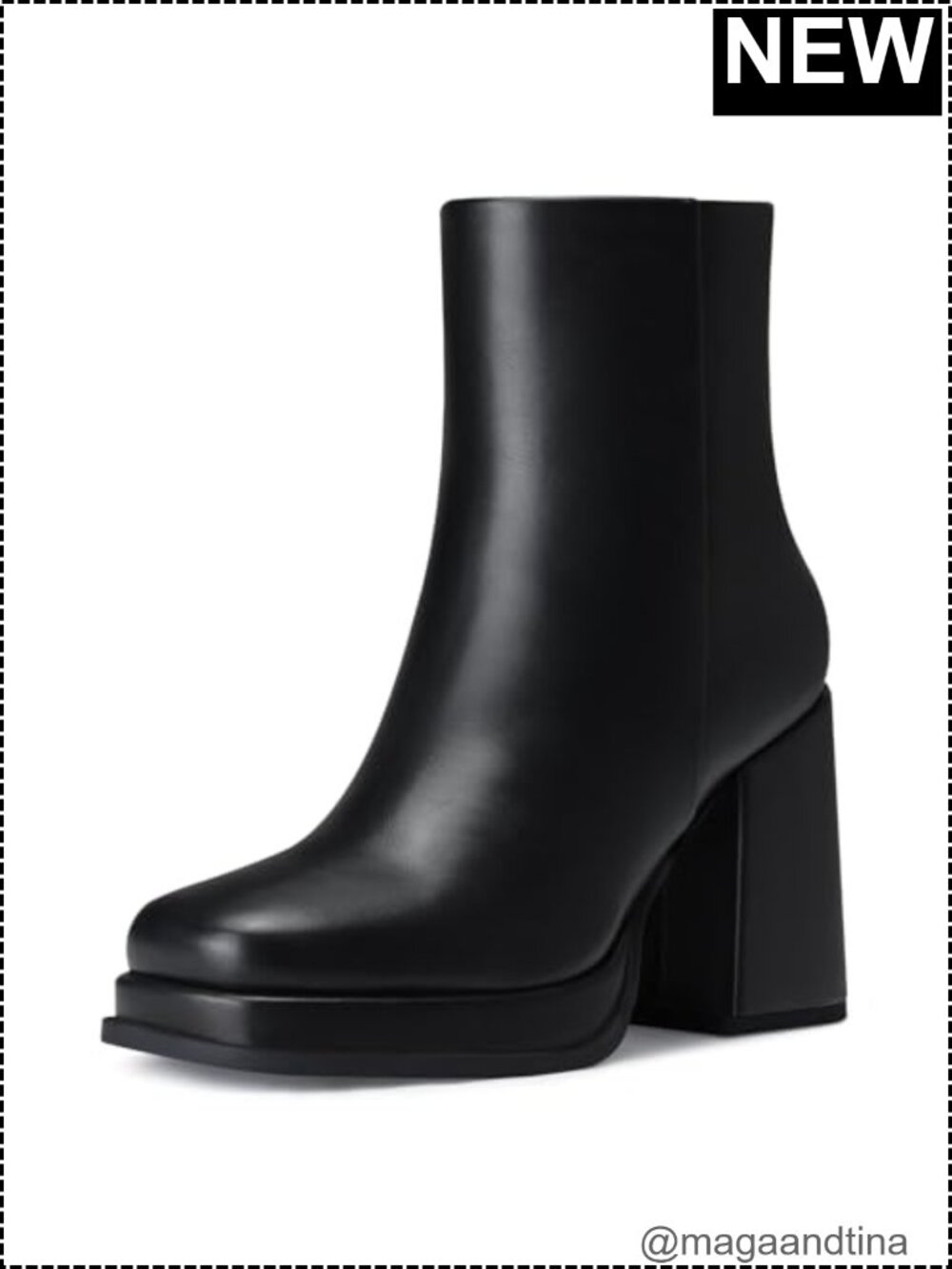Women's Chunky Heel Ankle Boots PU Leather Dress Booties